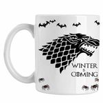 Casa si Gradina - Bucatarie si vesela - Cani si pahare - Cani si cesti - Cana Game of Thrones Winter is Coming House Stark, alba, 330ml - Infinity.ro