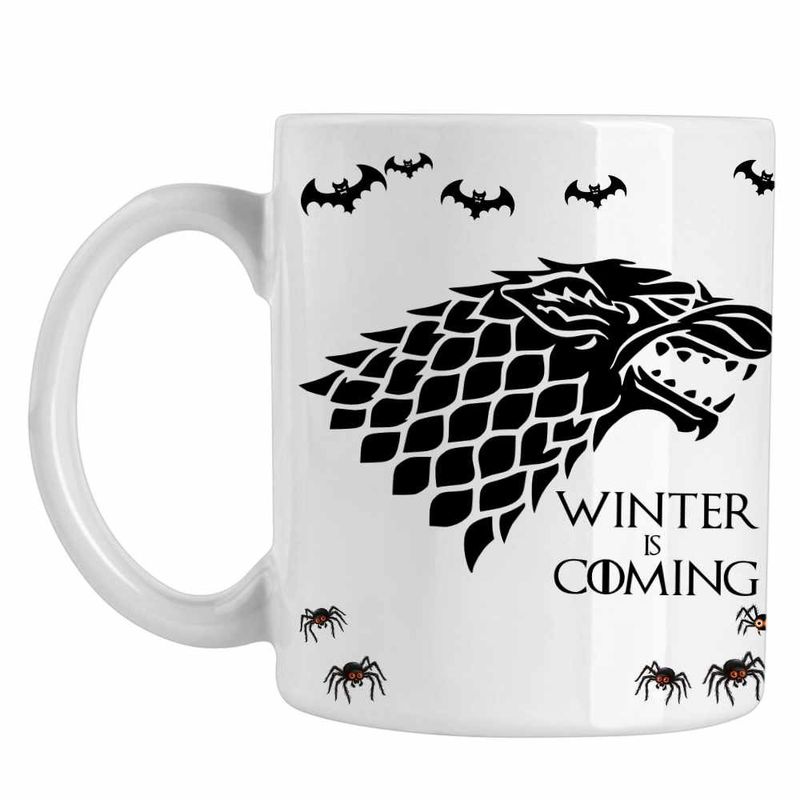 Casa si Gradina - Bucatarie si vesela - Cani si pahare - Cani si cesti - Cana Game of Thrones Winter is Coming House Stark, alba, 330ml - Infinity.ro