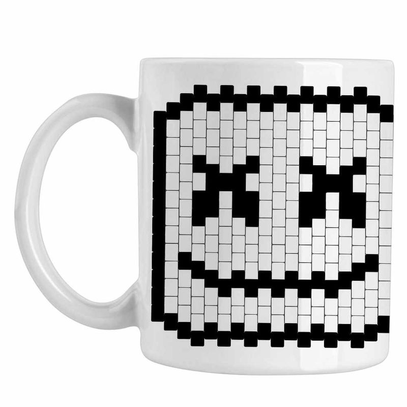 Casa si Gradina - Bucatarie si vesela - Cani si pahare - Cani si cesti - Cana Marshmello Pixel Art Minecraft, alba, 330ml - Infinity.ro