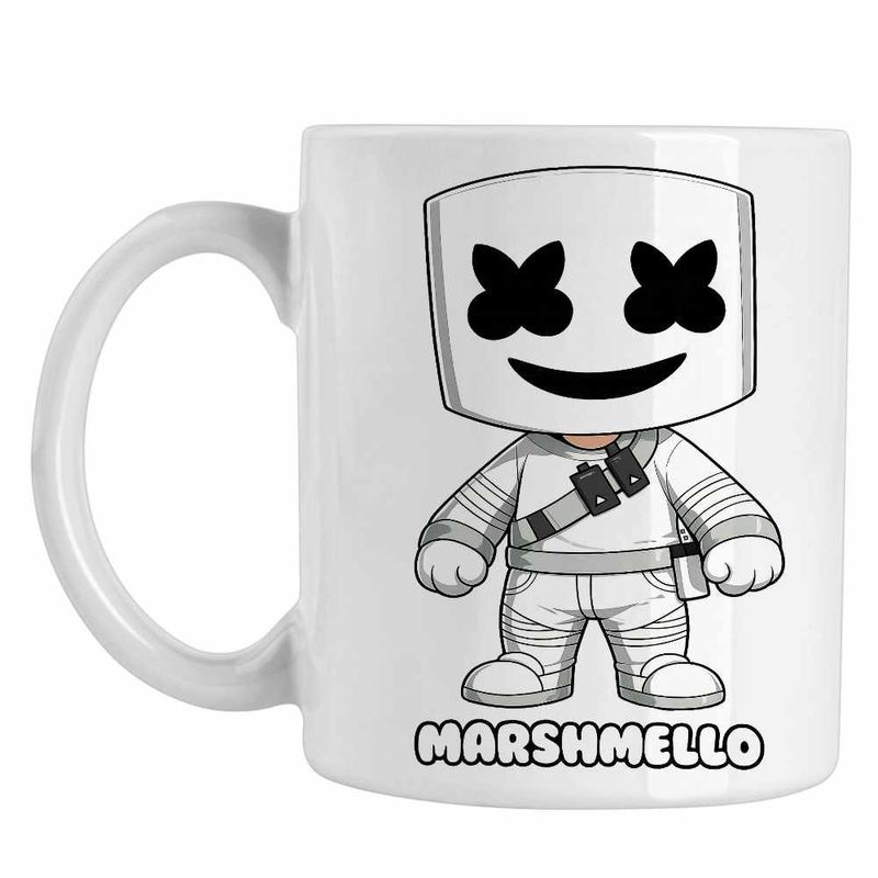 Casa si Gradina - Bucatarie si vesela - Cani si pahare - Cani si cesti - Cana Marshmello Chibi Cartoon, alba, 330ml - Infinity.ro