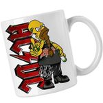 Casa si Gradina - Bucatarie si vesela - Cani si pahare - Cani si cesti - Cana AC/DC The Simpsons Homer ACDC Merch, alba, 330ml - Infinity.ro
