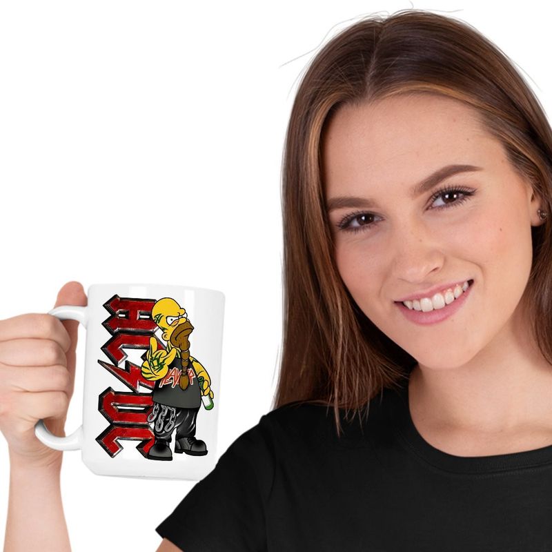 Casa si Gradina - Bucatarie si vesela - Cani si pahare - Cani si cesti - Cana AC/DC The Simpsons Homer ACDC Merch, alba, 330ml - Infinity.ro
