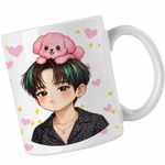 Casa si Gradina - Bucatarie si vesela - Cani si pahare - Cani si cesti - Cana Shinee Key Chibi Kpop, alba, 330ml - Infinity.ro