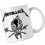Casa si Gradina - Bucatarie si vesela - Cani si pahare - Cani si cesti - Cana Metallica Merch Skeleton, alba, 330ml - Infinity.ro