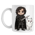 Casa si Gradina - Bucatarie si vesela - Cani si pahare - Cani si cesti - Cana Game of Thrones Jon Snow Ghost Wolf, alba, 330ml - Infinity.ro