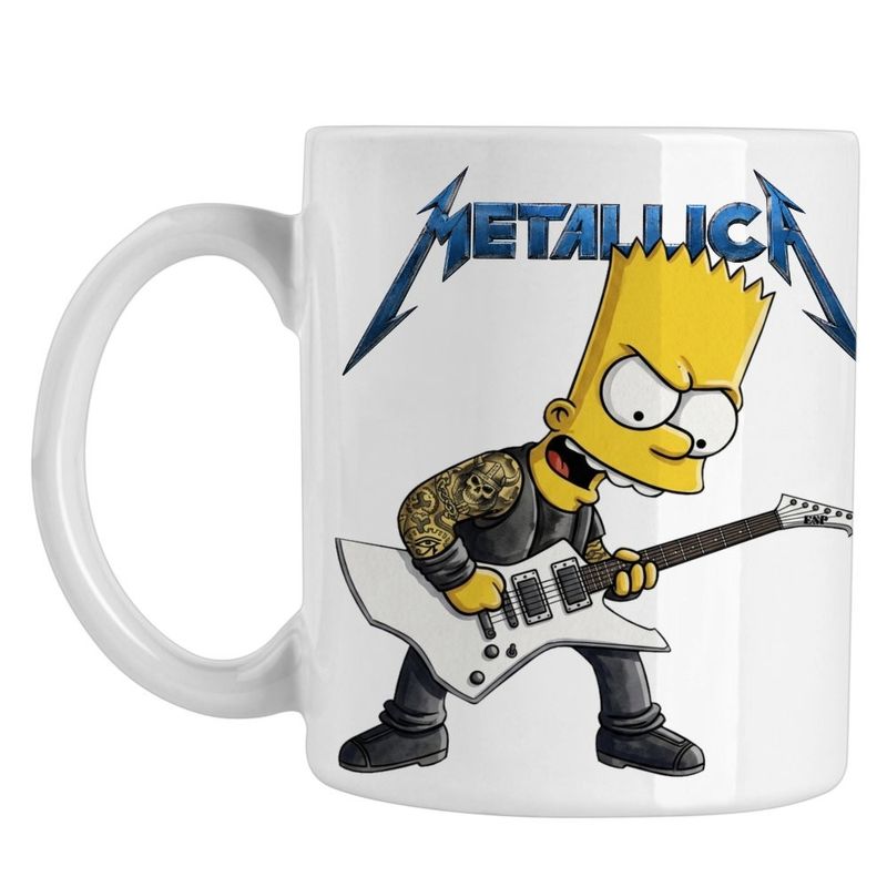 Casa si Gradina - Bucatarie si vesela - Cani si pahare - Cani si cesti - Cana Metallica The Simpsons Bart Merch, alba, 330ml - Infinity.ro