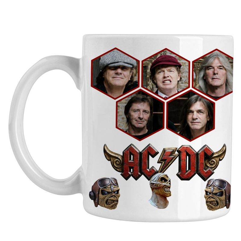 Casa si Gradina - Bucatarie si vesela - Cani si pahare - Cani si cesti - Cana ACDC Rock Vibe ACDC Merch, alba, 330ml - Infinity.ro