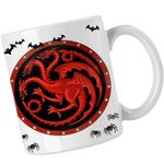 Casa si Gradina - Bucatarie si vesela - Cani si pahare - Cani si cesti - Cana Game of Thrones Targaryen Sigil, alba, 330ml - Infinity.ro