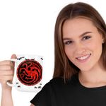 Casa si Gradina - Bucatarie si vesela - Cani si pahare - Cani si cesti - Cana Game of Thrones Targaryen Sigil, alba, 330ml - Infinity.ro