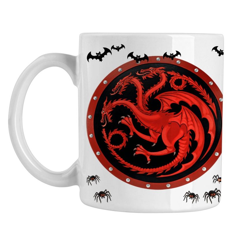 Casa si Gradina - Bucatarie si vesela - Cani si pahare - Cani si cesti - Cana Game of Thrones Targaryen Sigil, alba, 330ml - Infinity.ro