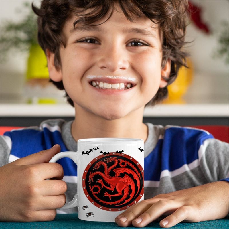 Casa si Gradina - Bucatarie si vesela - Cani si pahare - Cani si cesti - Cana Game of Thrones Targaryen Sigil, alba, 330ml - Infinity.ro