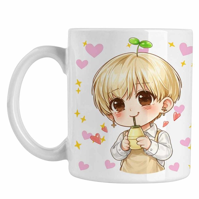 Casa si Gradina - Bucatarie si vesela - Cani si pahare - Cani si cesti - Cana Shinee Kpop Chibi, alba, 330ml - Infinity.ro