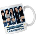 Casa si Gradina - Bucatarie si vesela - Cani si pahare - Cani si cesti - Cana Le Sserafim Kpop Bts Party Merch, alba, 330ml - Infinity.ro