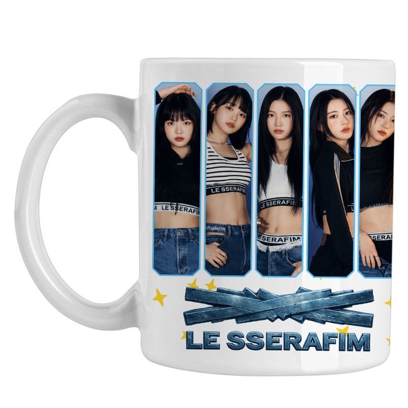 Casa si Gradina - Bucatarie si vesela - Cani si pahare - Cani si cesti - Cana Le Sserafim Kpop Bts Party Merch, alba, 330ml - Infinity.ro