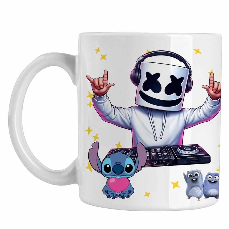 Casa si Gradina - Bucatarie si vesela - Cani si pahare - Cani si cesti - Cana Marshmello DJ Party, alba, 330ml - Infinity.ro