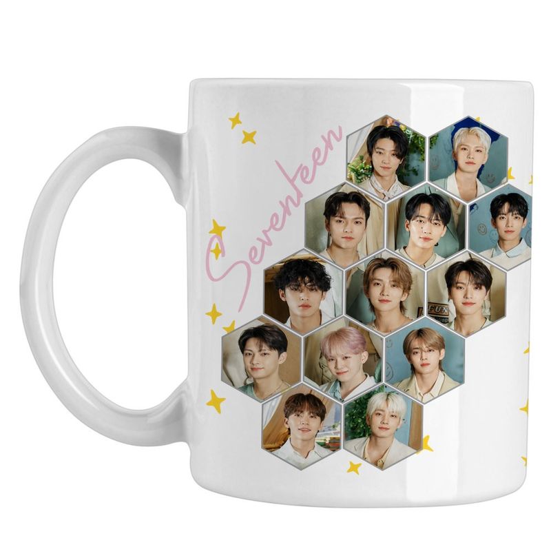 Casa si Gradina - Bucatarie si vesela - Cani si pahare - Cani si cesti - Cana Seventeen Merch Kpop, alba, 330ml - Infinity.ro