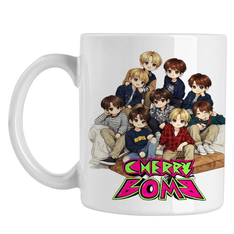 Casa si Gradina - Bucatarie si vesela - Cani si pahare - Cani si cesti - Cana NCT 127 Cartoon Kpop Merch, alba, 330ml - Infinity.ro