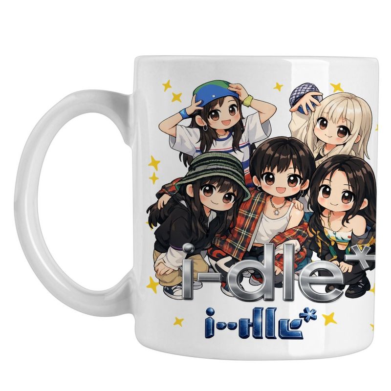 Casa si Gradina - Bucatarie si vesela - Cani si pahare - Cani si cesti - Cana I-dle Korea Kpop Merch Bts GI-dle, alba, 330ml - Infinity.ro
