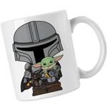 Casa si Gradina - Bucatarie si vesela - Cani si pahare - Cani si cesti - Cana Mandalorian Grogu Baby Yoda Star Wars, alba, 330ml - Infinity.ro