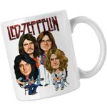 Casa si Gradina - Bucatarie si vesela - Cani si pahare - Cani si cesti - Cana Led Zeppelin Cartoon, alba, 330ml - Infinity.ro