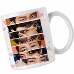 Casa si Gradina - Bucatarie si vesela - Cani si pahare - Cani si cesti - Cana Kpop BTS Eyes Bangtan, alba, 330ml - Infinity.ro