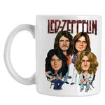 Casa si Gradina - Bucatarie si vesela - Cani si pahare - Cani si cesti - Cana Led Zeppelin Cartoon, alba, 330ml - Infinity.ro