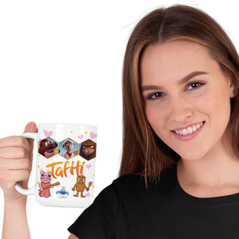 Casa si Gradina - Bucatarie si vesela - Cani si pahare - Cani si cesti - Cana Tafiti Cartoon, alba, 330ml - Infinity.ro