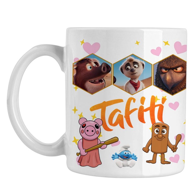 Casa si Gradina - Bucatarie si vesela - Cani si pahare - Cani si cesti - Cana Tafiti Cartoon, alba, 330ml - Infinity.ro