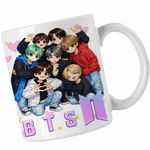 Casa si Gradina - Bucatarie si vesela - Cani si pahare - Cani si cesti - Cana BTS Kpop Style, alba, 330ml - Infinity.ro