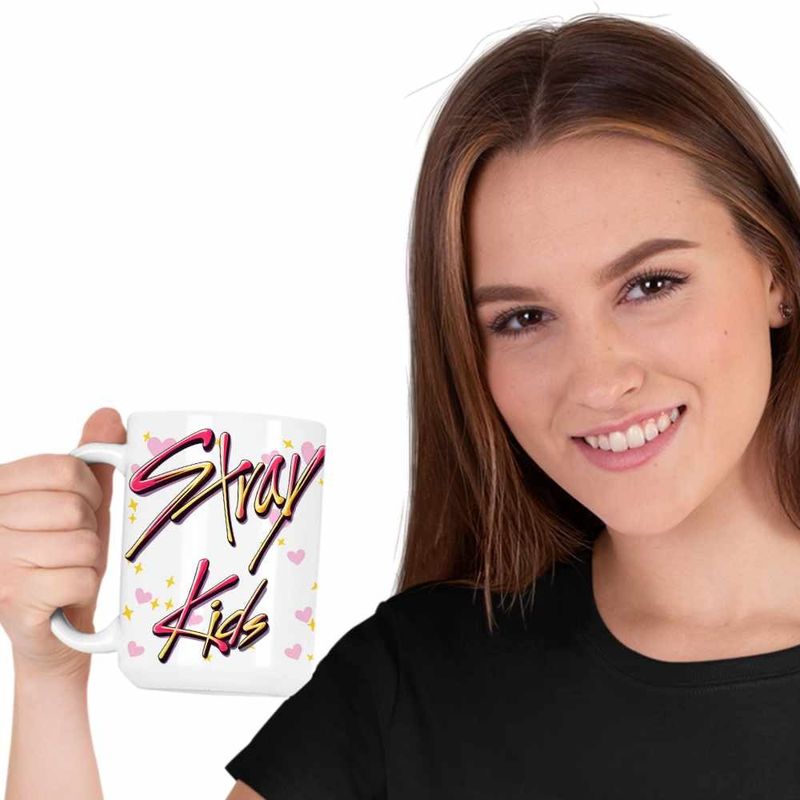 Casa si Gradina - Bucatarie si vesela - Cani si pahare - Cani si cesti - Cana Stray Kids Kpop Merch, alba, 330ml - Infinity.ro