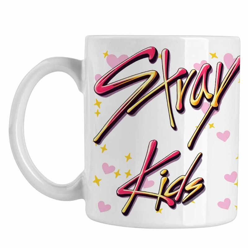 Casa si Gradina - Bucatarie si vesela - Cani si pahare - Cani si cesti - Cana Stray Kids Kpop Merch, alba, 330ml - Infinity.ro