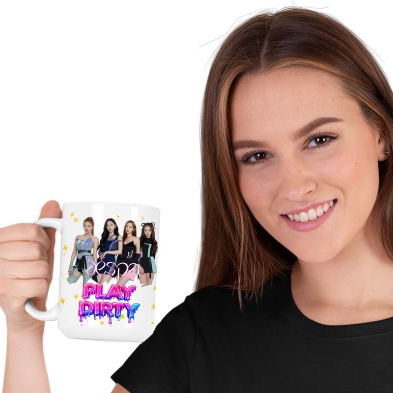 Casa si Gradina - Bucatarie si vesela - Cani si pahare - Cani si cesti - Cana Aespa Party Kpop Merch, alba, 330ml - Infinity.ro