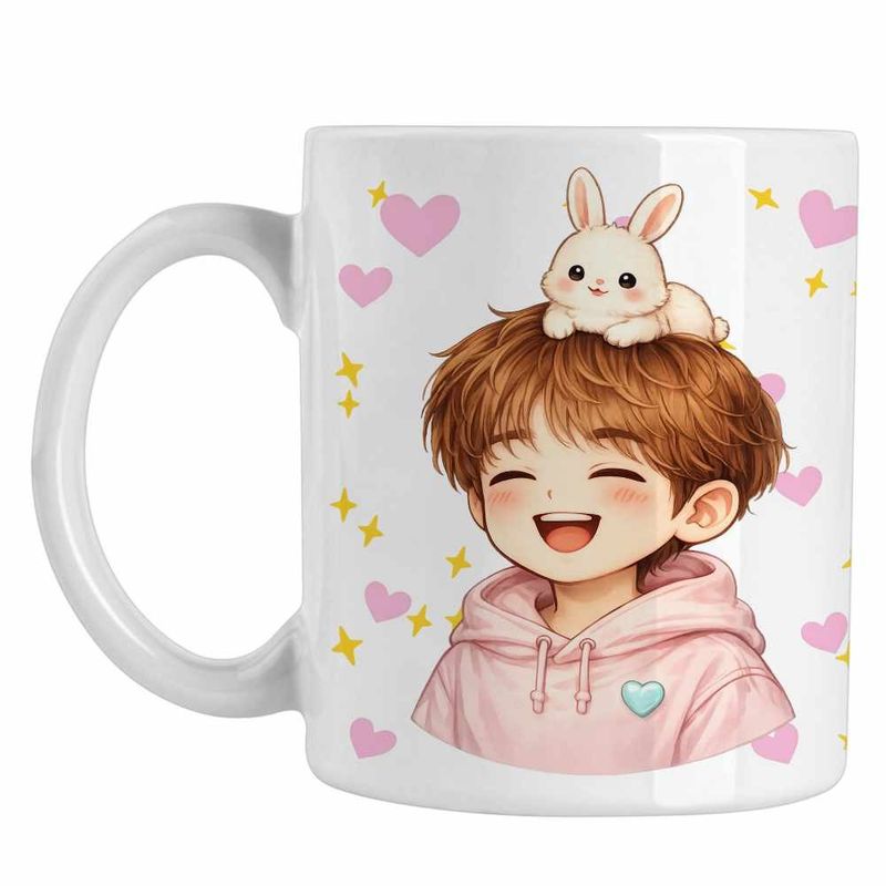 Casa si Gradina - Bucatarie si vesela - Cani si pahare - Cani si cesti - Cana Shinee Onew Chibi, alba, 330ml - Infinity.ro