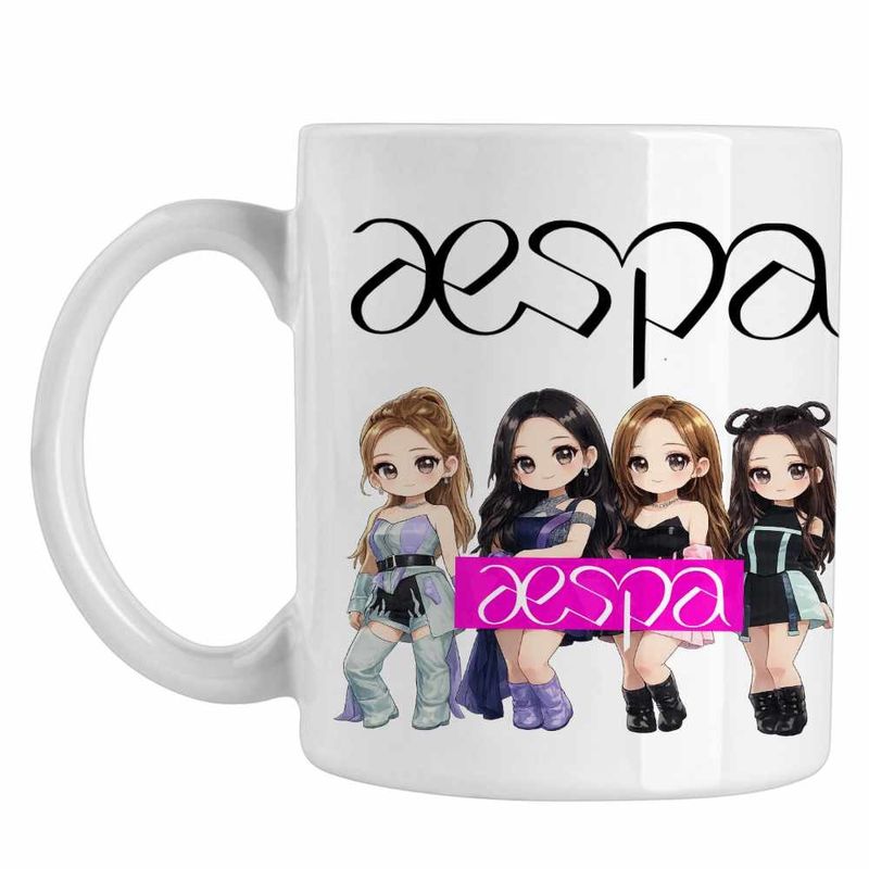 Casa si Gradina - Bucatarie si vesela - Cani si pahare - Cani si cesti - Cana Aespa Kpop Merch, alba, 330ml - Infinity.ro