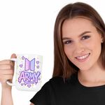 Casa si Gradina - Bucatarie si vesela - Cani si pahare - Cani si cesti - Cana BTS Army K-Pop, alba, 330ml - Infinity.ro