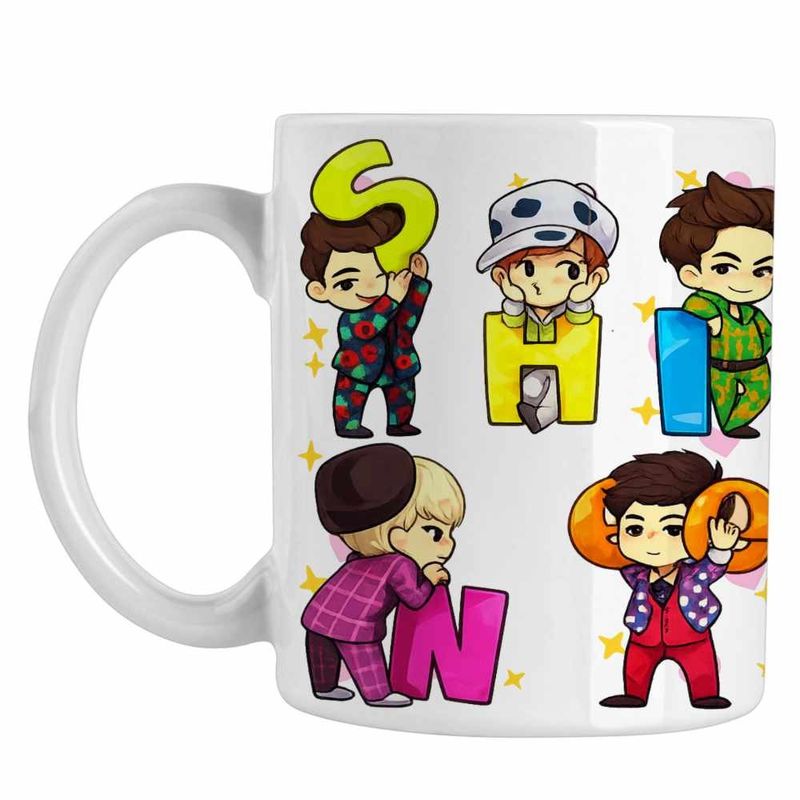 Casa si Gradina - Bucatarie si vesela - Cani si pahare - Cani si cesti - Cana Kpop Shinee K-Pop Huntrix, alba, 330ml - Infinity.ro