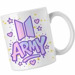 Casa si Gradina - Bucatarie si vesela - Cani si pahare - Cani si cesti - Cana BTS Army K-Pop, alba, 330ml - Infinity.ro