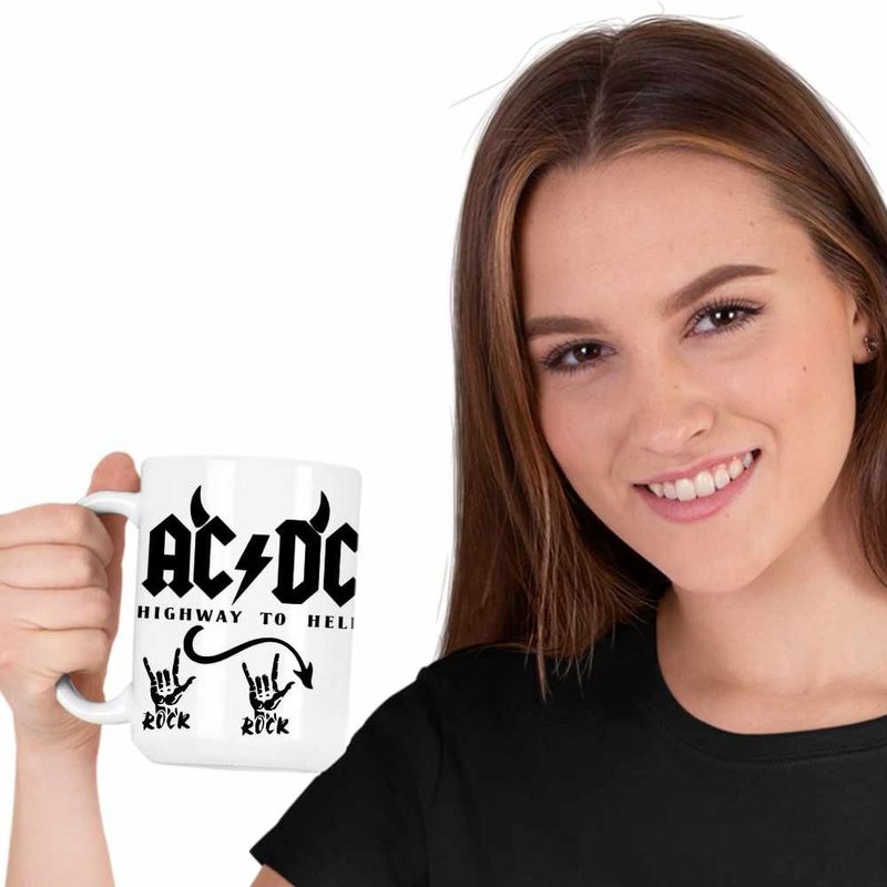 Casa si Gradina - Bucatarie si vesela - Cani si pahare - Cani si cesti - Cana AC/DC Highway To Hell ACDC Merch, alba, 330ml - Infinity.ro