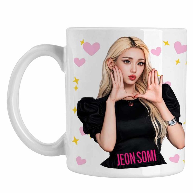Casa si Gradina - Bucatarie si vesela - Cani si pahare - Cani si cesti - Cana Jeon Somi Merch Kpop, alba, 330ml - Infinity.ro