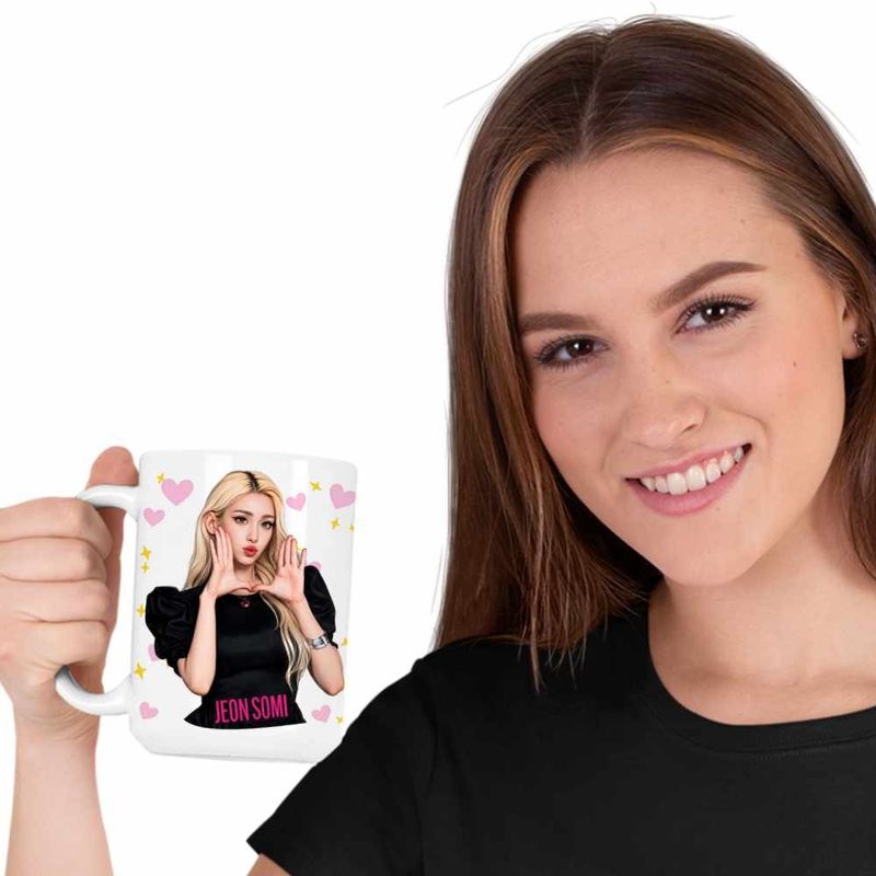 Casa si Gradina - Bucatarie si vesela - Cani si pahare - Cani si cesti - Cana Jeon Somi Merch Kpop, alba, 330ml - Infinity.ro