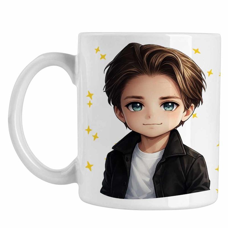 Casa si Gradina - Bucatarie si vesela - Cani si pahare - Cani si cesti - Cana Kygo Anime Cartoon, alba, 330ml - Infinity.ro