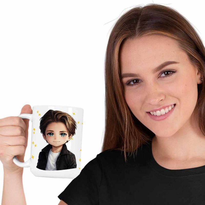 Casa si Gradina - Bucatarie si vesela - Cani si pahare - Cani si cesti - Cana Kygo Anime Cartoon, alba, 330ml - Infinity.ro