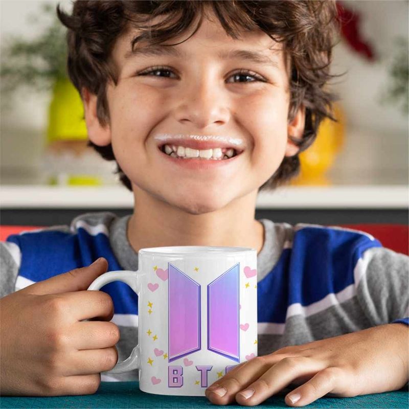 Casa si Gradina - Bucatarie si vesela - Cani si pahare - Cani si cesti - Cana BTS Sigil Kpop Vibe, alba, 330ml - Infinity.ro