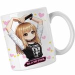 Casa si Gradina - Bucatarie si vesela - Cani si pahare - Cani si cesti - Cana BlackPink Lisa Heart Love Kpop, alba, 330ml - Infinity.ro
