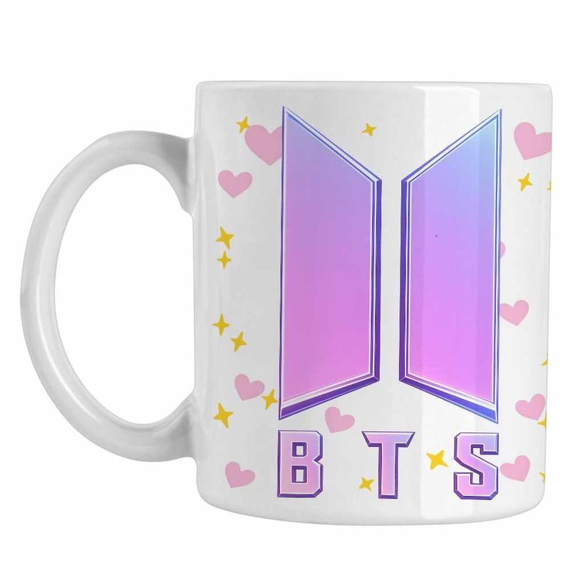 Casa si Gradina - Bucatarie si vesela - Cani si pahare - Cani si cesti - Cana BTS Sigil Kpop Vibe, alba, 330ml - Infinity.ro