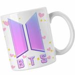 Casa si Gradina - Bucatarie si vesela - Cani si pahare - Cani si cesti - Cana BTS Sigil Kpop Vibe, alba, 330ml - Infinity.ro