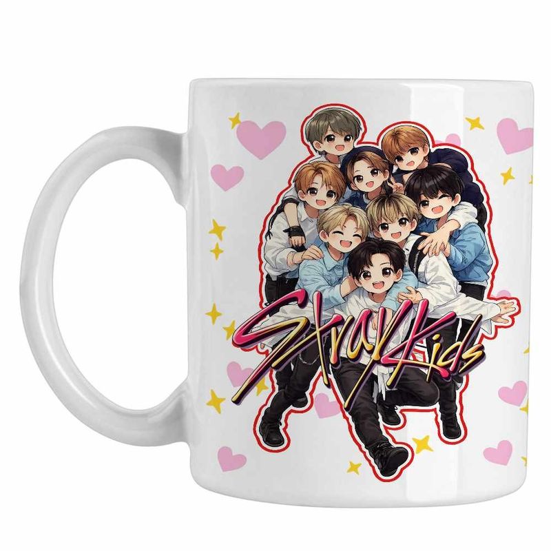 Casa si Gradina - Bucatarie si vesela - Cani si pahare - Cani si cesti - Cana Stray Kids Anime Merch Kpop Korean, alba, 330ml - Infinity.ro