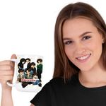Casa si Gradina - Bucatarie si vesela - Cani si pahare - Cani si cesti - Cana Kpop Enhypen Cartoon Merch, alba, 330ml - Infinity.ro