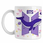 Casa si Gradina - Bucatarie si vesela - Cani si pahare - Cani si cesti - Cana Kpop BTS Universe Whale, alba, 330ml - Infinity.ro
