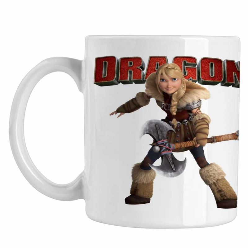 Casa si Gradina - Bucatarie si vesela - Cani si pahare - Cani si cesti - Cana Astrid Vikings Warrior How to train your dragon, alba, 330ml - Infinity.ro